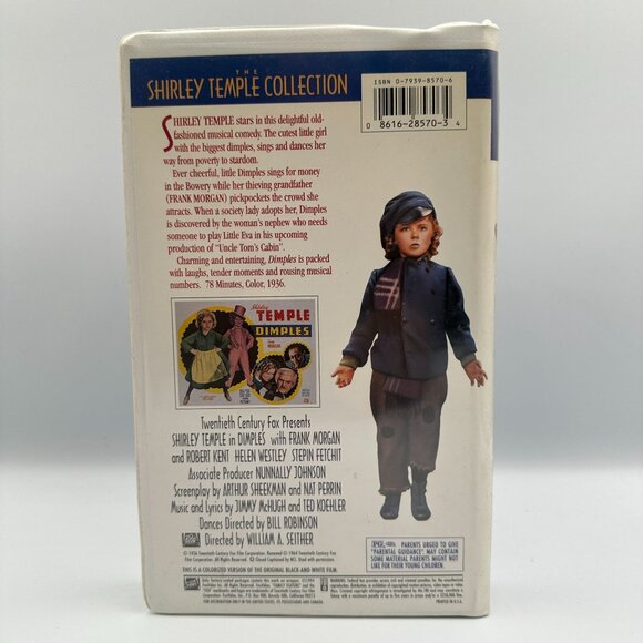 Shirley Temple Dimples VHS 1994 Family Feature Exclusive Color Version PG - Picture 2 of 3